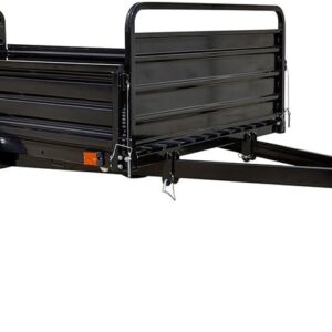 Multi-Utility Trailer with Mesh Bed and Folding Sides for Yard and Outdoor Use