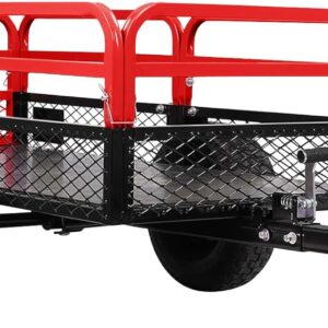 Heavy-Duty Utility Trailer, 1600 lb ATV Dump Cart with Removable Sides