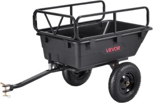 Steel ATV Dump Trailer, 600 lb Capacity, 17 Cu Ft Tow-Behind Cart