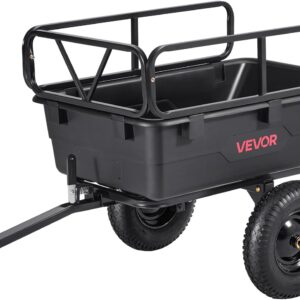 Steel ATV Dump Trailer, 600 lb Capacity, 17 Cu Ft Tow-Behind Cart
